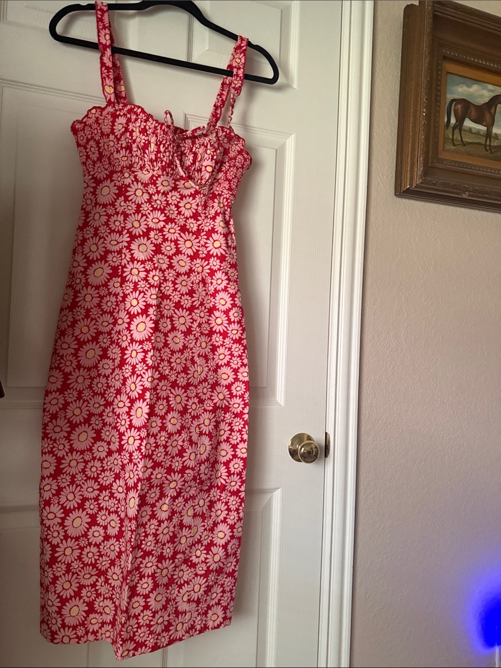 Free People Pink and White Floral Midi Dress - Picture 3 of 7